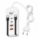 Зарядная станция 26X-200 66 Вт с 2 USB и 2 PD, встроенными кабелями Type-C и Lightning (509/5087)
