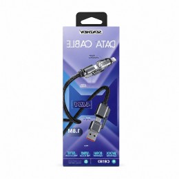 Кабель для зарядки SENZHEN 4-в-1 100 Вт 1,8 м USB Type-C Lightning USB-A з тканинним обплетенням 26X-197 (509/5096)