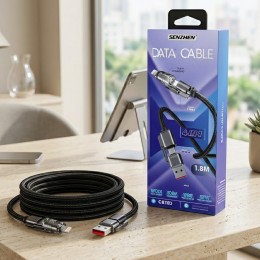 Кабель для зарядки SENZHEN 4-в-1 100 Вт 1,8 м USB Type-C Lightning USB-A з тканинним обплетенням 26X-197 (509/5096)