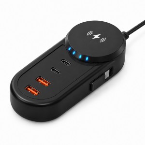 Універсальний зарядний пристрій 26X-201 5,1 A бездротова зарядка, 2 USB і 2 Type-C для гаджетів, Чорний (509/5088) Універсальний зарядний пристрій 26X-201 5,1 A бездротова зарядка, 2 USB і 2 Type-C для гаджетів, Чорний (509/5088)