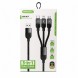 Кабель для зарядки 3 в 1 USB на Type-C, Lightning и Micro USB, 6A, передача данных, 1,2м (509/5089)