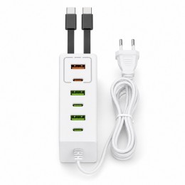 Универсальный сетевой адаптер 120 Вт 26X-203, 6 портов USB и Type-C для быстрой зарядки гаджетов (509/5090)