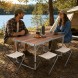 Туристичний стіл Folding Table з 4 стільцями 120×60 см алюмінієвий для пікніка кемпінгу та дачі, Темний Дуб