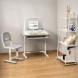Регульована шкільна парта зі стільцем FunDesk Littonia Grey, LED-лампою і тримачем для книг 26X-150 для учнів (509/4625)