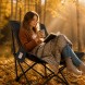 Стілець туристичний складаний для пікніка, риболовлі, кемпінгу з підлокітниками та чохлом до 200 кг Чорний (ARSH/MA560b)