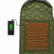 Теплий зимовий спальник-ковдра 215×65 см з USB-підігрівом до -30°C, з капюшоном для походів, Хакі (509/4595)