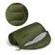 Теплий зимовий спальник-ковдра 215×65 см з USB-підігрівом до -30°C, з капюшоном для походів, Хакі (509/4595)