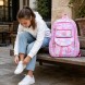Дитячий шкільний портфель для дівчинки 2–6 клас багатосекційний з кишенями та підвісками, Фіолетовий (509/5051)