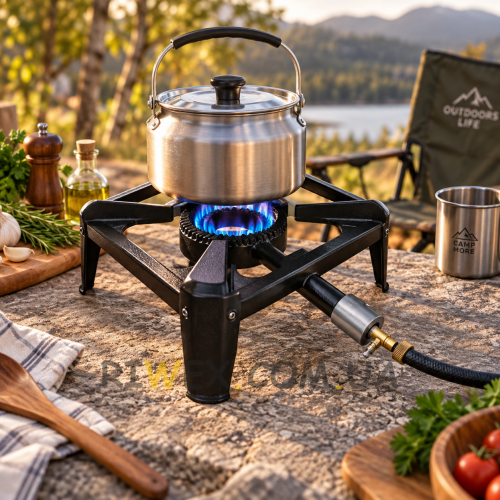 Чугунная газовая горелка 6,5 кВт GAS COOKER GB-05T для больших кастрюль, котлов и автоклавов 30*30 см (VIG/М65G)