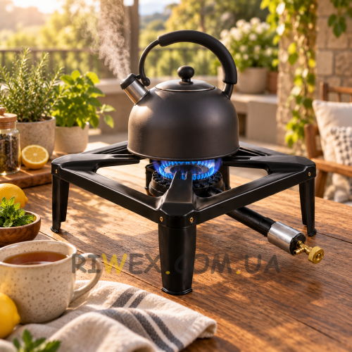 Чугунная газовая горелка 6,5 кВт GAS COOKER GB-38 для больших кастрюль, котлов и автоклавов 40*40 см (VIG/М65G)