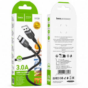 Кабель USB Type-C Hoco X109 3A 1 м з підтримкою Fast Charge і передачі даних, міцний ПВХ(X06)