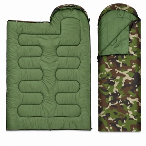 Спальний мішок камуфляж для туризму та польових умов 190+30×70 см до -10°C поліестер-файбер 250 г/м² (YAS)