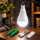 Акумуляторна USB LED лампочка E27 для дому при відключенні світла з гачком, 2 акумулятори 18650, 20 Вт 6500K — FAE-3920 Акумуляторна USB LED лампочка E27 для дому при відключенні світла з гачком, 2 акумулятори 18650, 20 Вт 6500K — FAE-3920
