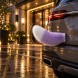 Декоративний плюшевий хвіст для автомобіля електричний, рухомий, акумуляторний, з пультом та USB, Фіолетовий (X26)
