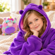 Дитяче худі-трансформер Huggle Pets Єдиноріг фіолетове 130–150 см, плюшева іграшка-подушка (4409/H-27)