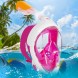 Розовая полнолицевая маска L/XL для снорклинга для подводного плавания Easybreath