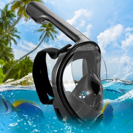 Чорна маска L/XL для снорклінгу для підводного плавання Easybreath
