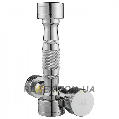 Гантель хромована 1 кг (1 шт) для фитнеса 80034b-1 (SH)
