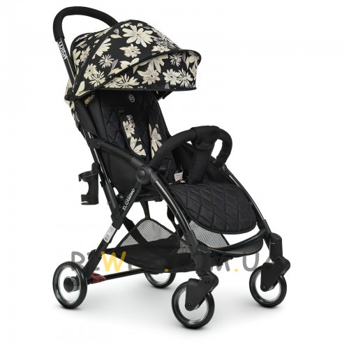 Прогулочна дитяча коляска (візок) книжка M EL CAMINO ME 1058 WISH чорна квіточки (М+)
