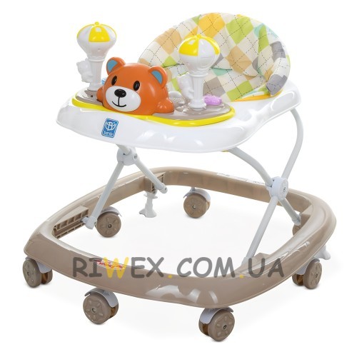 Дитячі ходунки бежеві BAMBI M 3656-2  музика, світло, іграшки (М+)