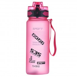 Спортивная бутылка для воды розовая EL-1237 600 мл (бутылочка для зала) (237)