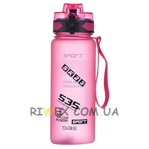 Спортивна пляшка для води рожева EL-1238 800 мл (пляшечка для залу) (237)