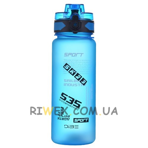 Спортивна пляшка для води блакитна EL-1236 450 мл (пляшечка для залу) (237)