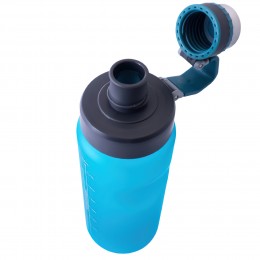 Спортивная бутылка для воды голубая EL-1240 850 мл (бутылочка для зала)  (237)