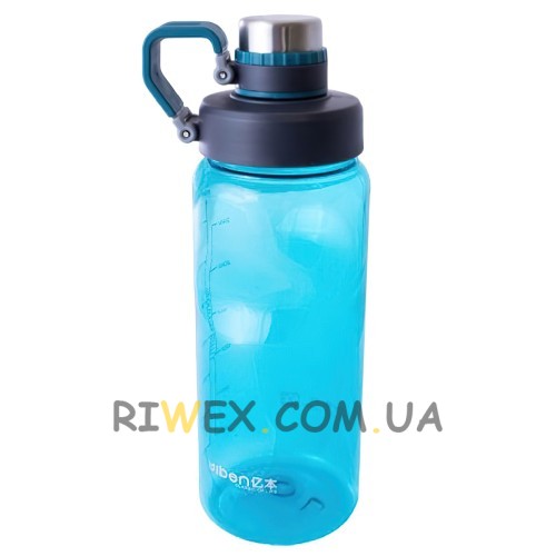 Спортивна пляшка для води блакитна EL-1242 1000 мл (пляшечка для залу) (237)