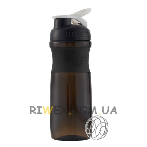 Спортивна пляшка для води чорна EL-1235 760 мл (пляшечка для залу) шейкер з пружиною (237)