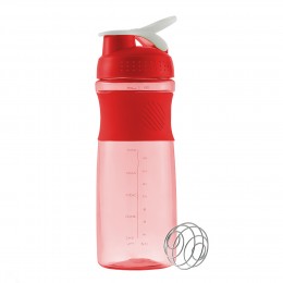 Спортивная бутылка для воды красная EL-1235 760 мл (бутылочка для зала)  шейкер с пружиной  (237)