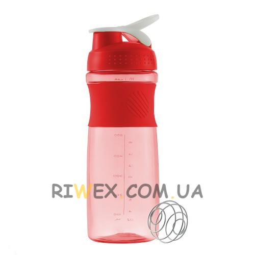 Спортивна пляшка для води червона EL-1235 760 мл (пляшечка для залу) шейкер з пружиною (237)