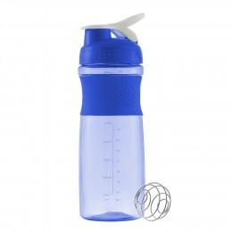 Спортивная бутылка для воды синяя EL-1235 760 мл (бутылочка для зала)  шейкер с пружиной (237)