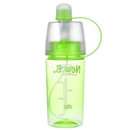 Спортивная бутылка для воды зелёная DF-077 400 мл (бутылочка для зала) с распылителем (237)