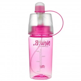 Спортивная бутылка для воды розовая DF-077 400 мл (бутылочка для зала) с распылителем (237)