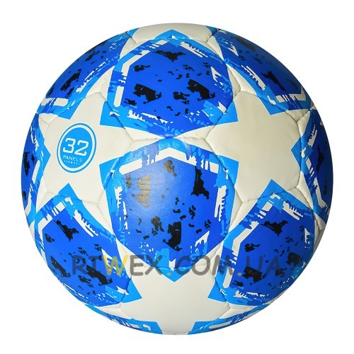Футбольний м'яч 2500-109 розмір 5, (ПУ 1,4 мм), ручна робота, 32 панелі, 400 г синій (IGR24)