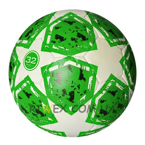 Футбольний м'яч 2500-109 розмір 5, (ПУ 1,4 мм), ручна робота, 32 панелі, 400 г зелений (IGR24)