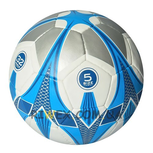 Футбольний м'яч 3000-41 розмір 5, (ПУ 1,4 мм), ручна робота, 32 панелі, 400 г блакитний (IGR24)