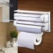 Кухонний білий диспенсер 3 в 1 для фольги, паперових рушників і харчової плівки Kitchen Roll Triple Paper Dispenser