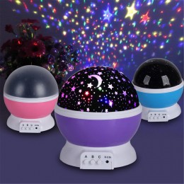 Ночник проектор звёздное небо фиолетового цвета светильник шар Star Master