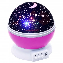 Нічник проектор зоряне небо рожевого кольору світильник куля Star Master