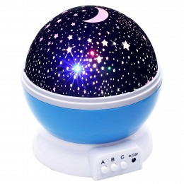 Нічник проектор зоряне небо блакитного кольору світильник куля Star Master