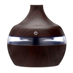 Увлажнитель воздуха ультразвуковой  под дерево с LED подсветкой (7 цветов) темное дерево лампа аромадиффузор 