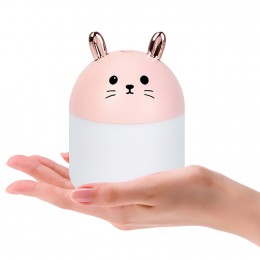 Зволожувач повітря ультразвуковий і нічник 2 в 1 Humidifiers Rabbit з LED підсвічуванням лампа кролик рожевого кольору (205)