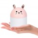 Зволожувач повітря ультразвуковий і нічник 2 в 1 Humidifiers Rabbit з LED підсвічуванням лампа кролик рожевого кольору (205)