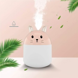 Увлажнитель воздуха ультразвуковой  и ночник 2 в 1 Humidifiers Rabbit с LED подсветкой  лампа кролик розового цвета (205)