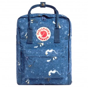 Городской рюкзак Fjallraven Kanken Classic синего цвета с зверушками 16 л сумка канкен