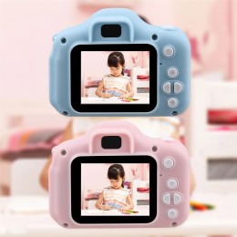 Игрушечный детский фотоаппарат 3 Мп камера с поддержкой MicroSD до 32 Гб голубого цвета