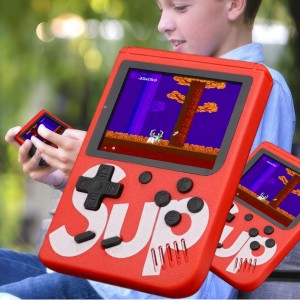 Портативная игровая ретро приставка 400 игр Dendy Sega, Sup 400 in 1 Game Box красного цвета