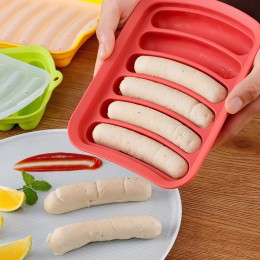 Силіконова форма для сосисок, ковбас Kitchen Sausage Silicone Mold на 6 відділів Червона